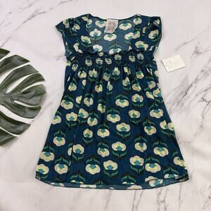 Robin K Womens Vintage Y2k Babydoll Top Size L New Blue Green Floral